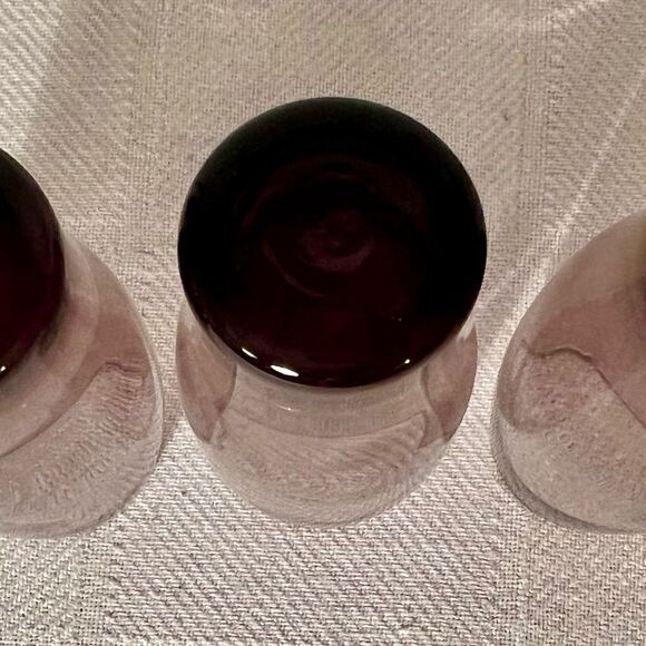3 Vintage Amethyst/Purple Libbey Tumblers Darker At Bottom No Chips/Cracks - Picture 8 of 8